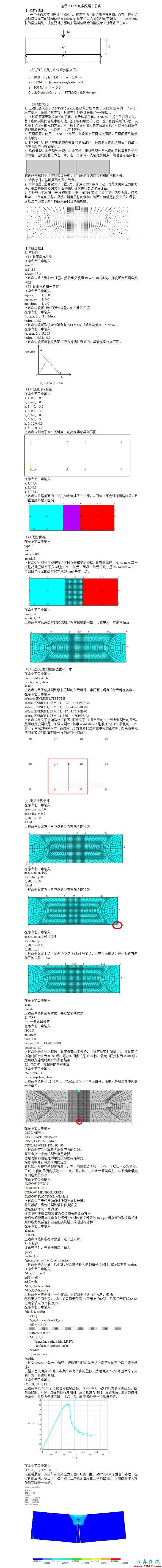 基于擴(kuò)展有限元法的裂紋擴(kuò)展仿真ansys仿真分析圖片1