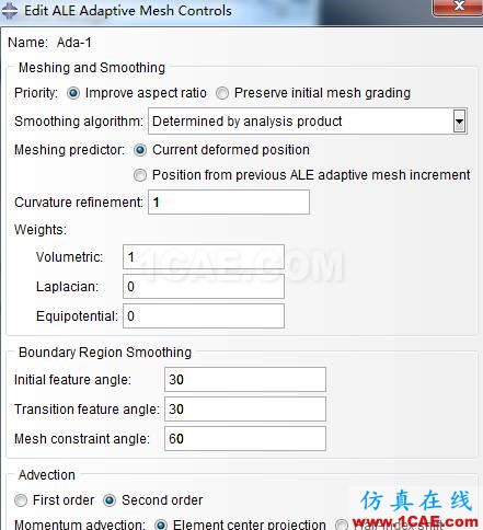 ABAQUS顯式ALE自適應(yīng)網(wǎng)格控制選項(xiàng)卡參數(shù)意義與設(shè)置abaqus有限元培訓(xùn)資料圖片1