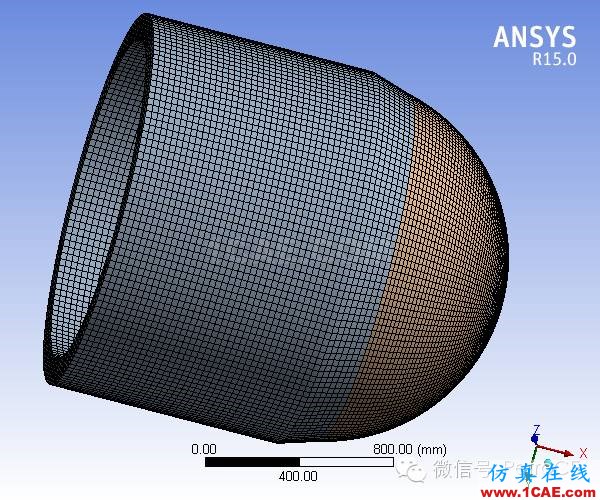 化工設(shè)備：用Ansys對球形封頭與筒體連接區(qū)的應(yīng)力分析ansys分析案例圖片5