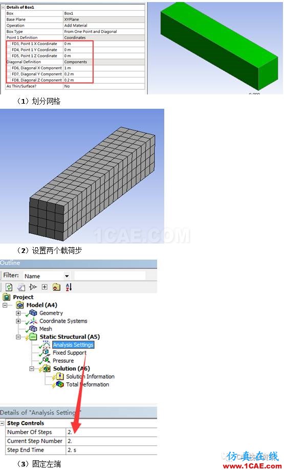 如何在ANSYS WORKBENCH中進(jìn)行多載荷步的靜力分析？ansys workbanch圖片2