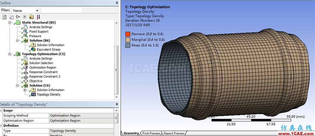 視頻分享 | ANSYS18.0中拓?fù)鋬?yōu)化分析流程介紹ansys結(jié)構(gòu)分析圖片2