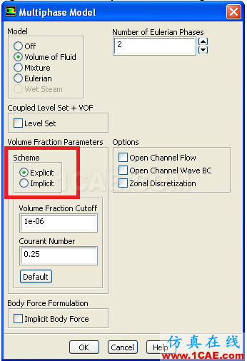 [轉(zhuǎn)載]多相流的體積分?jǐn)?shù)模式(Explicit顯式/Implicit隱式)的選擇