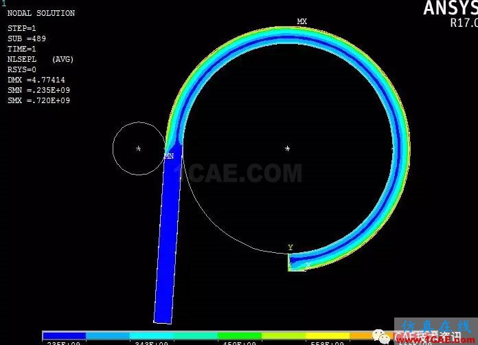 Ansys金屬塑性成型模擬-彎曲ansys結(jié)果圖片12