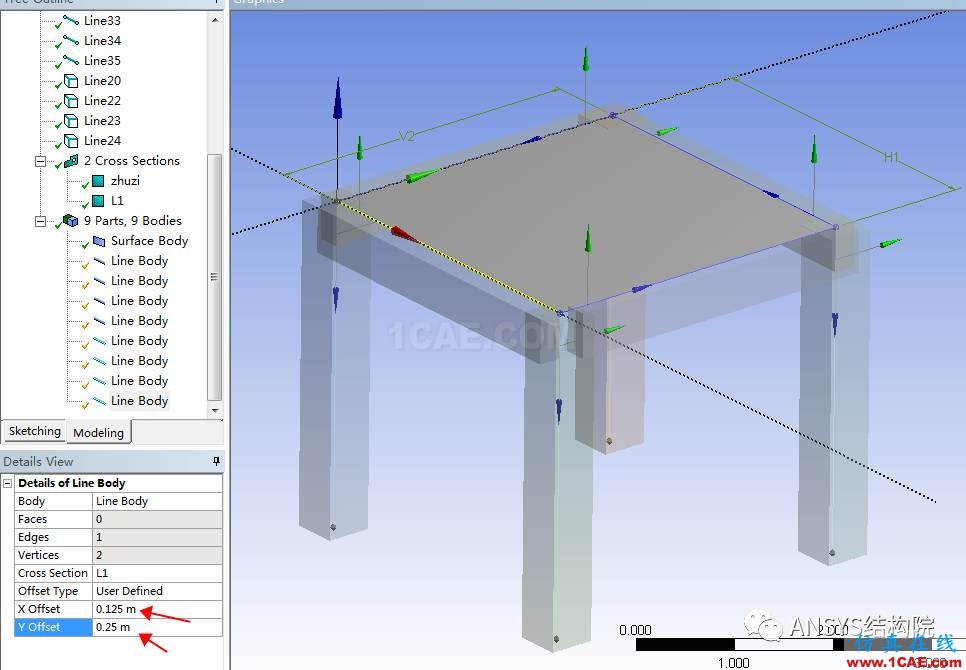 Workbench 框架建模中如何實(shí)現(xiàn)梁和板的截面偏置【轉(zhuǎn)發(fā)】ansys分析圖片9