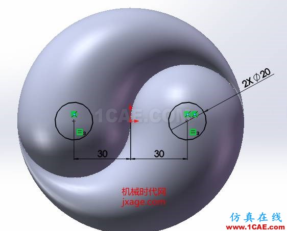 SolidWorks如何通過掃描創(chuàng)建太極圖？solidworks simulation培訓(xùn)教程圖片14