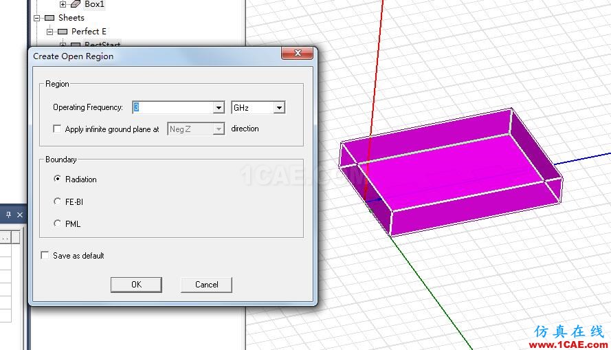 如何在AnsysEM中快速創(chuàng)建輻射邊界、PML、FeBi邊界?HFSS分析圖片2