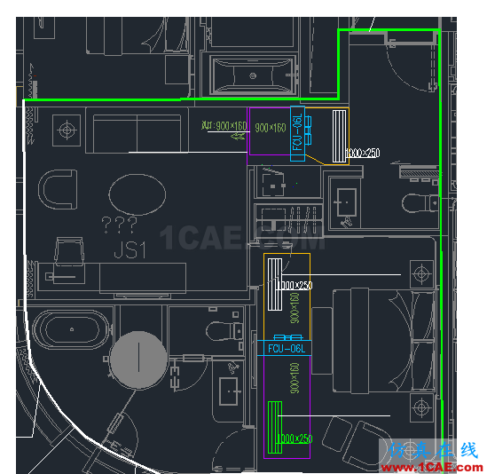 【CFD】酒店套房室內(nèi)空調(diào)流場溫度場分析fluent培訓(xùn)的效果圖片1