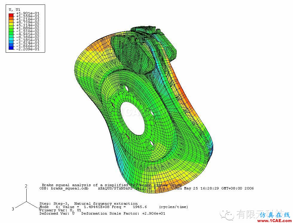 盤式制動(dòng)器剎車噪音模擬分析hypermesh培訓(xùn)教程圖片5